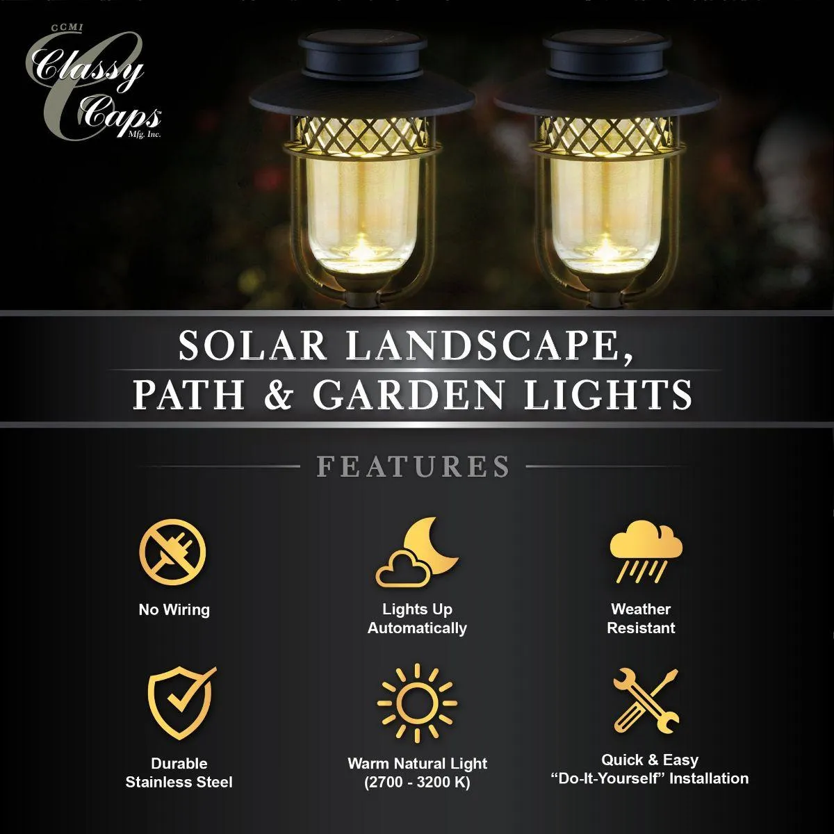 Solar LED Pathway Light 8 Lumens 2700K Black (Pack Of 2)