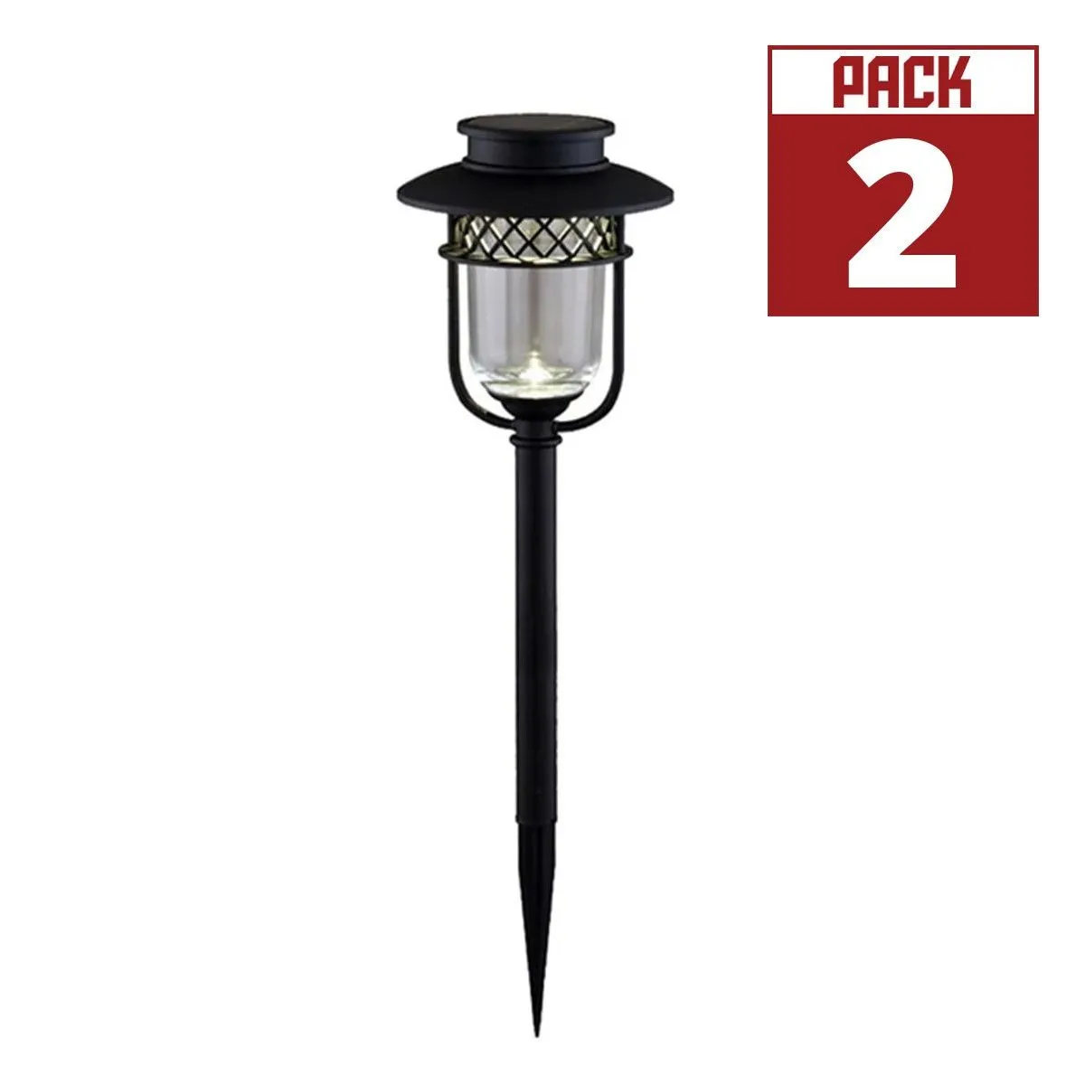 Solar LED Pathway Light 8 Lumens 2700K Black (Pack Of 2)