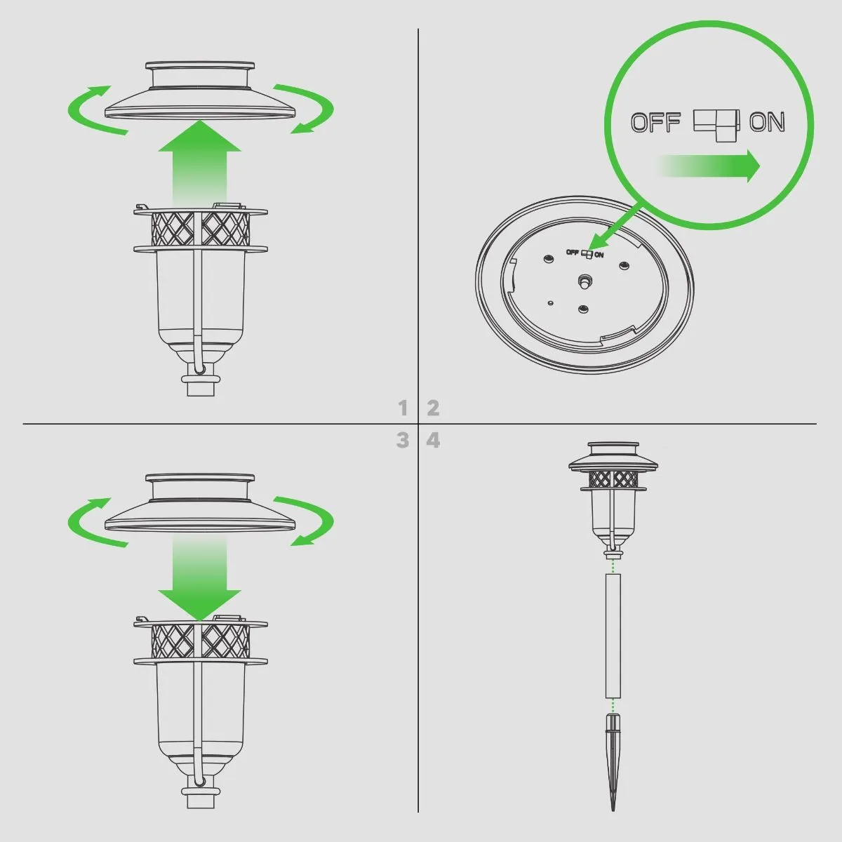 Solar LED Pathway Light 8 Lumens 2700K Black (Pack Of 2)