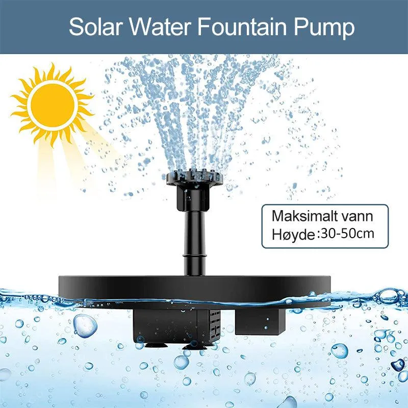 Solar powered fountain pump for garden and patio