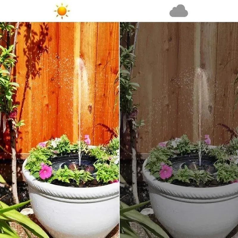 Solar powered fountain pump for garden and patio