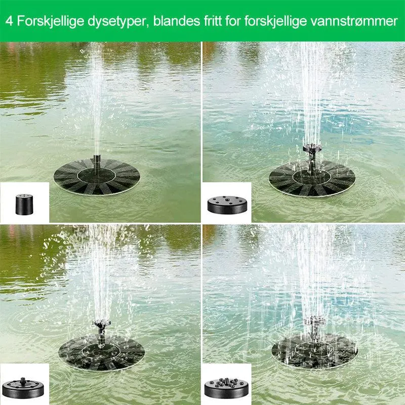 Solar powered fountain pump for garden and patio