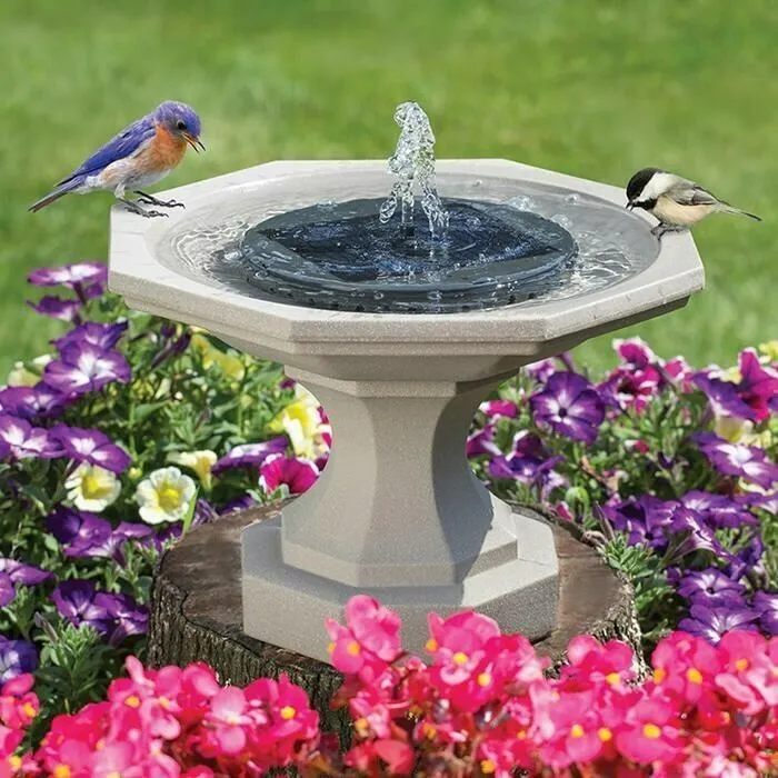 Solar powered fountain pump for garden and patio