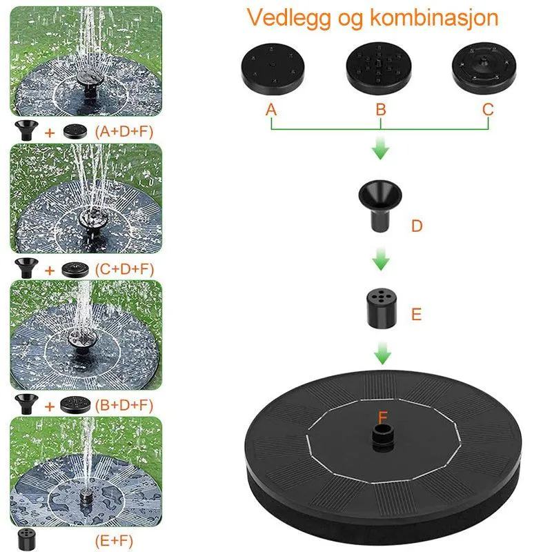 Solar powered fountain pump for garden and patio