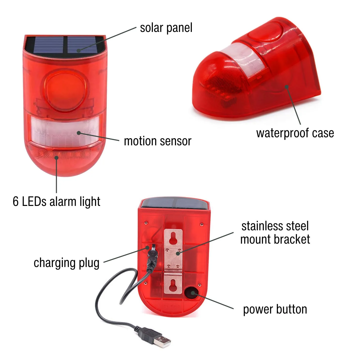 Solar Sound Alarm Motion-Activated Squirrel Repeller