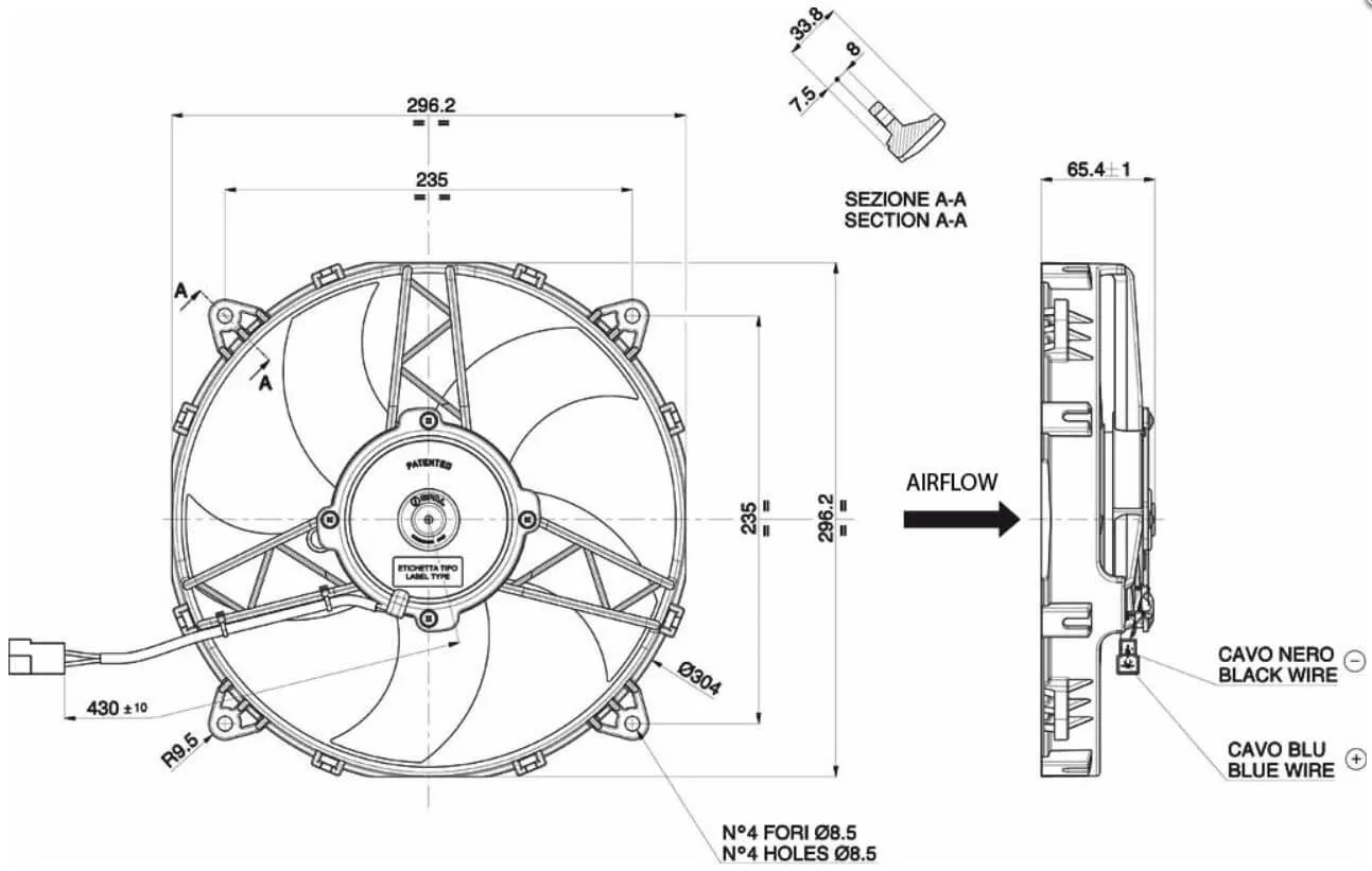 SPAL Electric Radiator Fan (11" - Puller Style - Medium Profile - 1300 CFM) 30101512