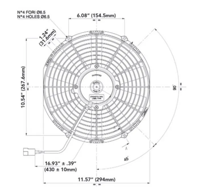 SPAL Electric Radiator Fan (11" - Pusher Style - Medium Profile - 962 CFM) 30101502