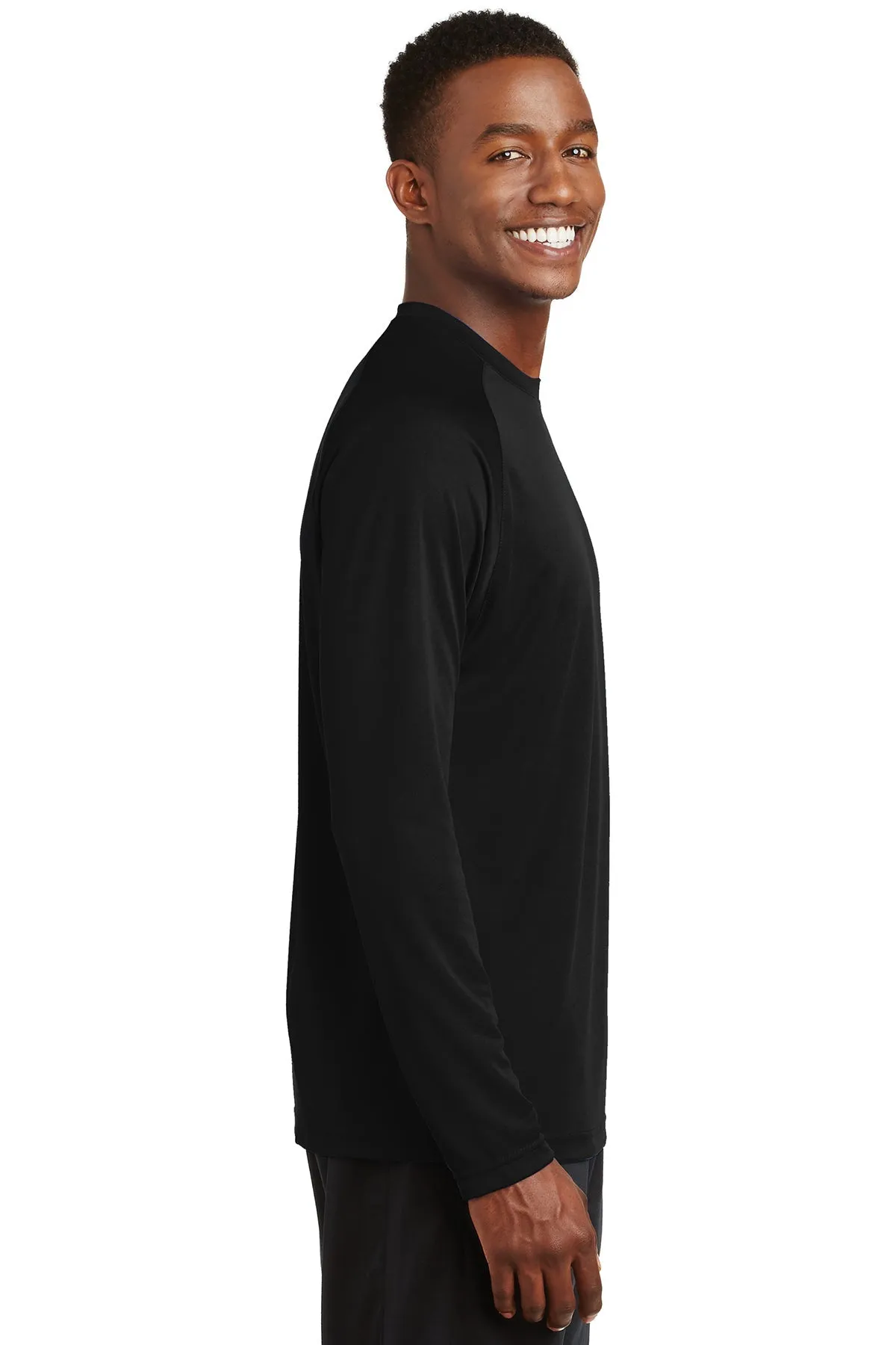 Sport-Tek Dry Zone Long Sleeve Custom Raglan T-Shirts, Black