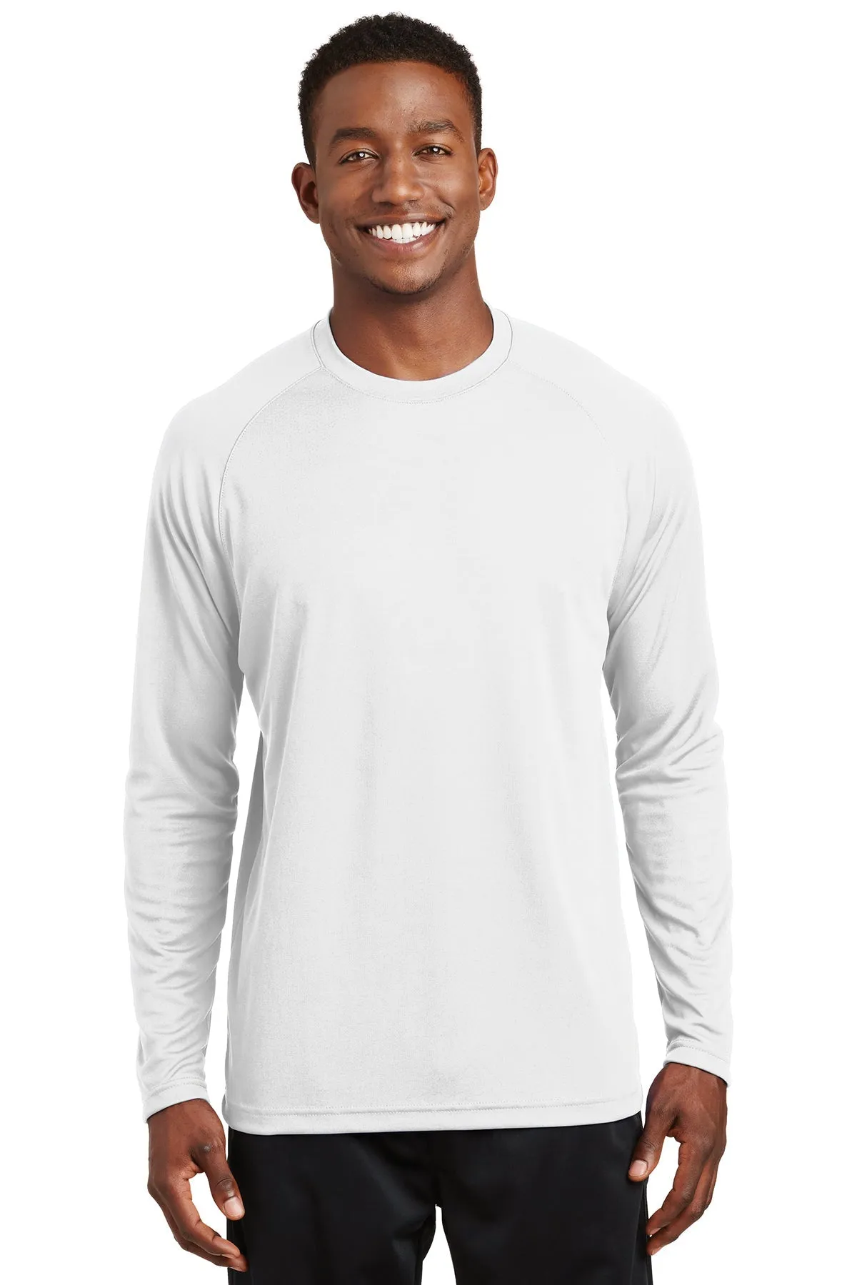 Sport-Tek Dry Zone Long Sleeve Customized Raglan T-Shirts, White