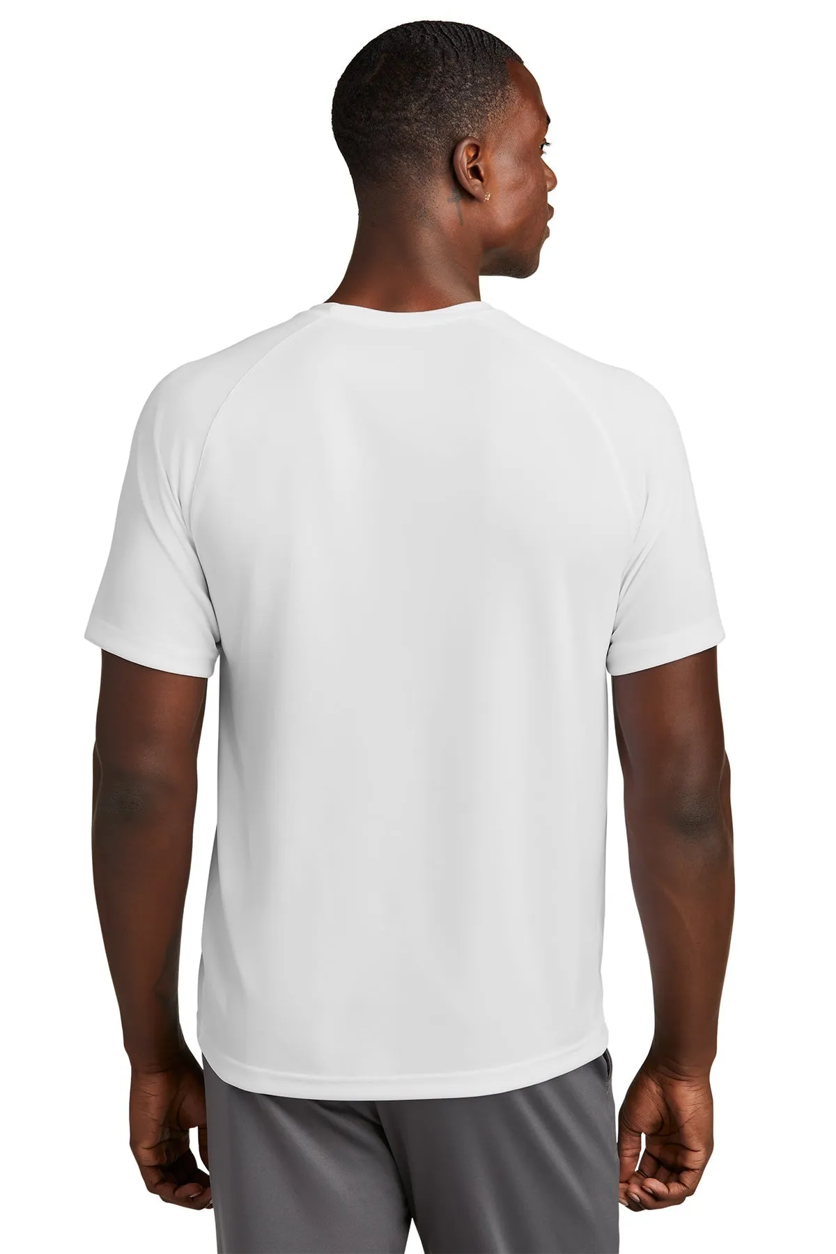 Sport-Tek Dry Zone Short Sleeve Branded Raglan T-Shirts, White