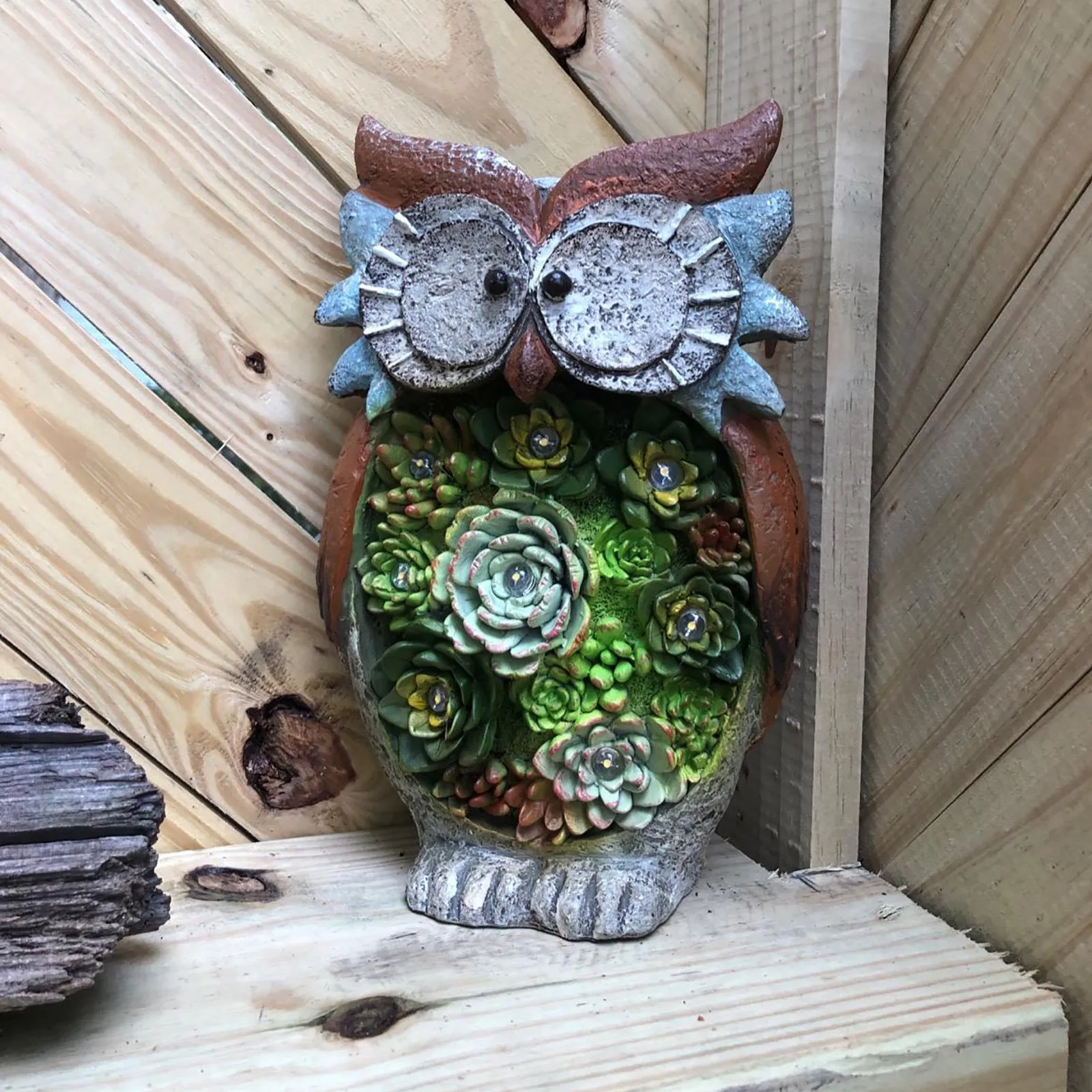 Starry Owl with Solar Led Lights