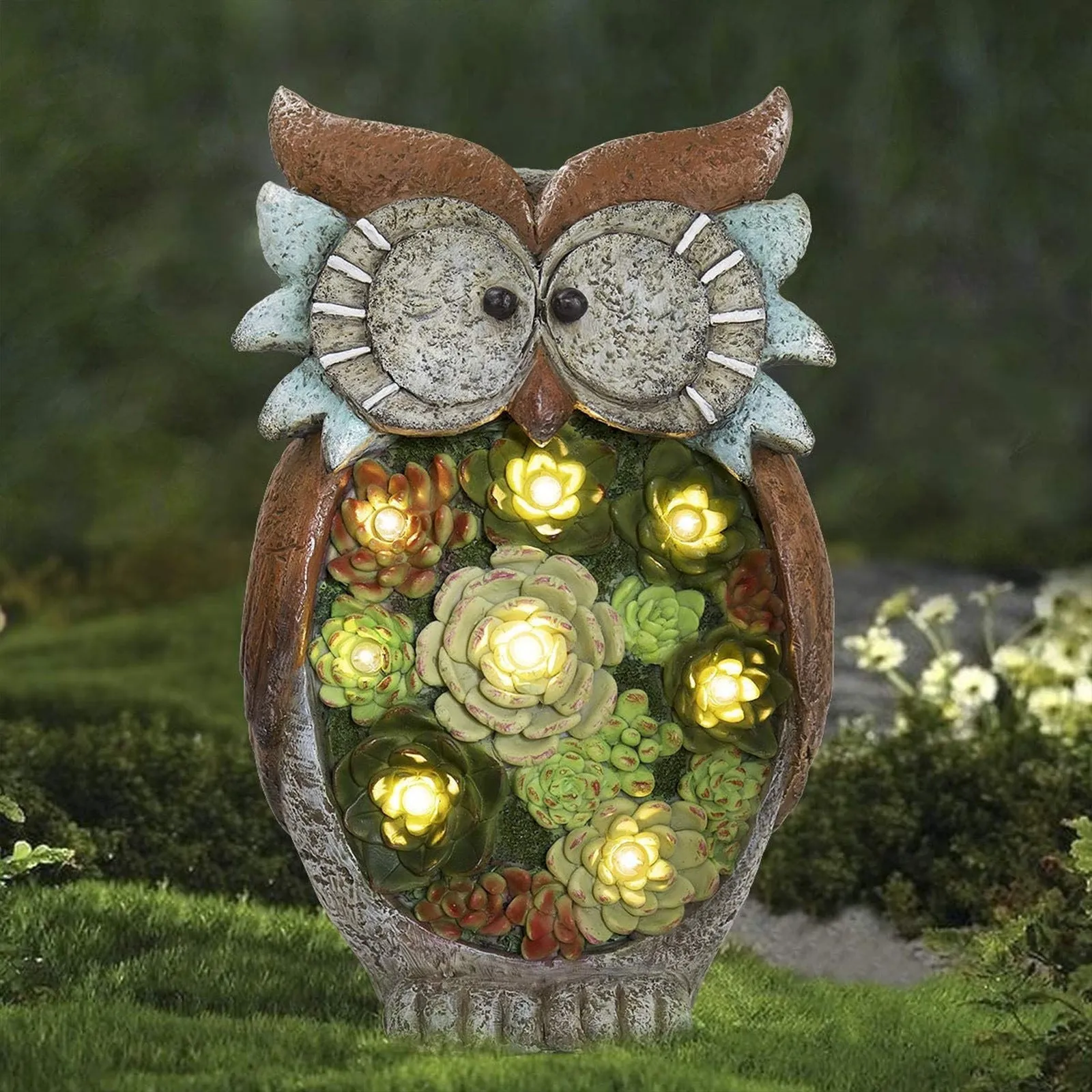 Starry Owl with Solar Led Lights