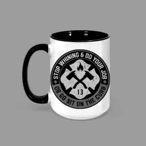 Stop Whining Mug - Black and Grey Logo