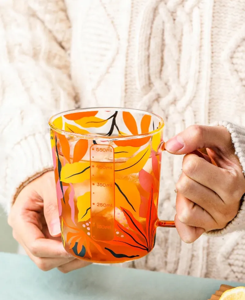 Summer Autumn Glass Mug & Measuring Cup