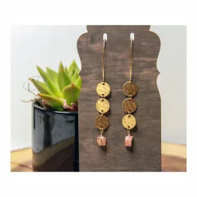 Sunstone Disc Earring