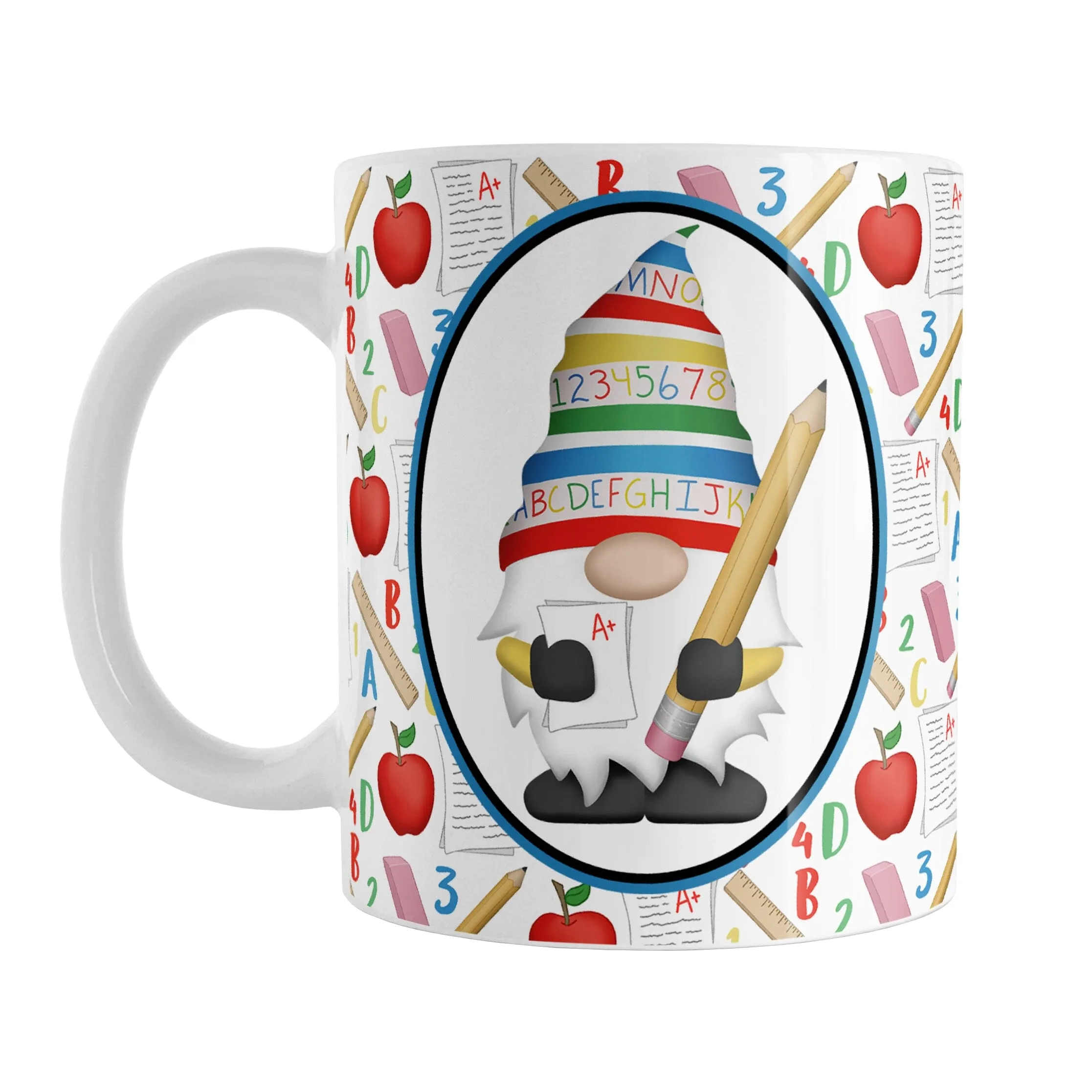 Teacher Gnome School Pattern Mug