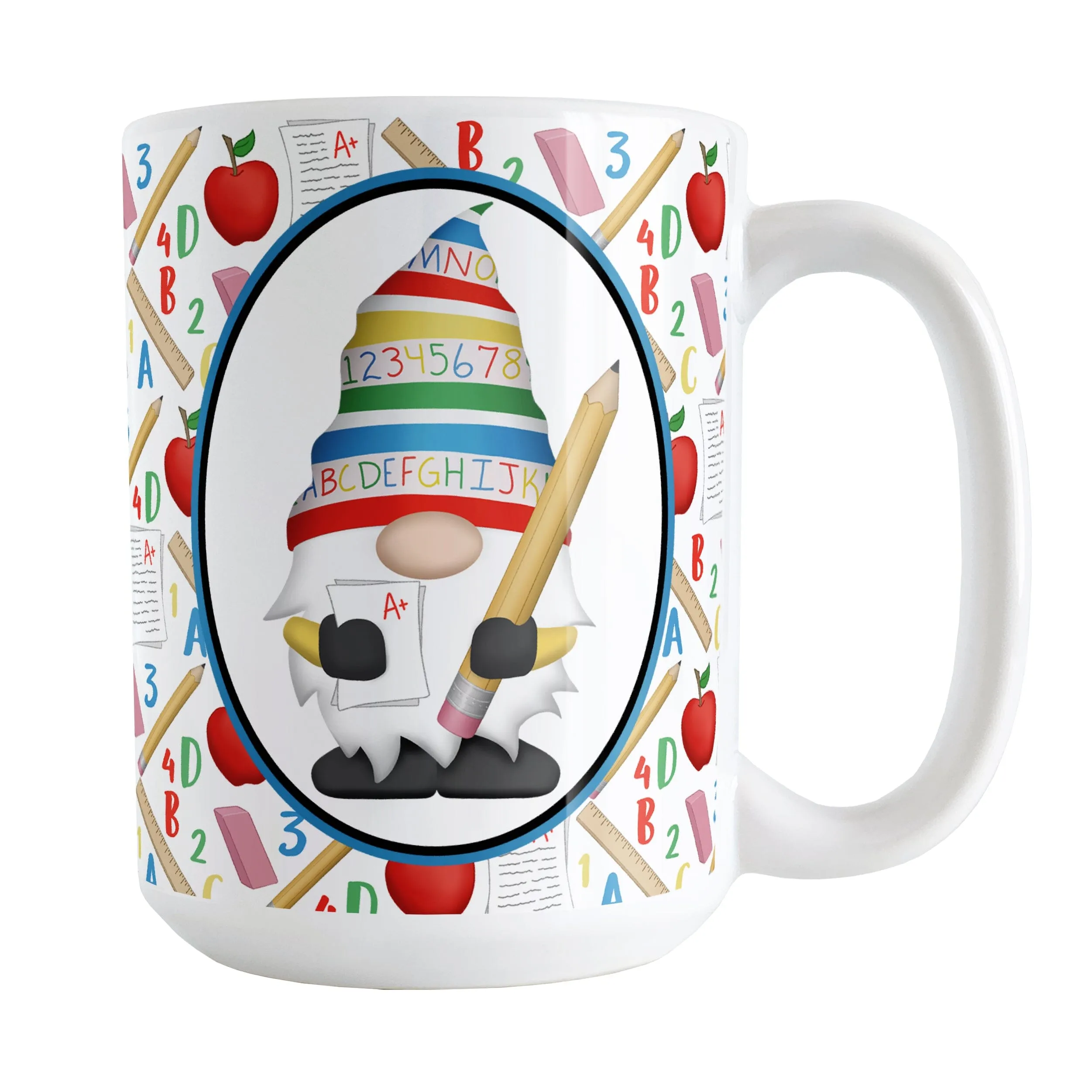 Teacher Gnome School Pattern Mug