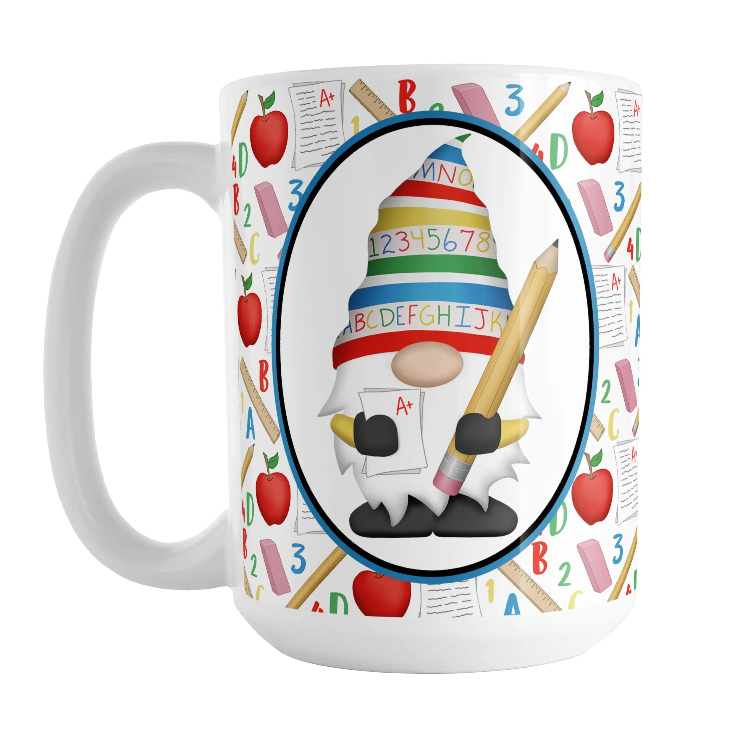 Teacher Gnome School Pattern Mug