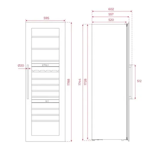 Teka RVI 30097 GBK Built-in Wine Cooler With Capacity for 93 Bottles and Adjustable Temperature Control