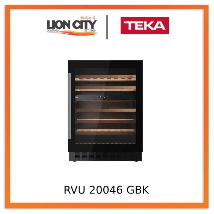 Teka RVU 20046 GBK Free Standing Wine Cooler With Capacity for 46 Bottles and Adjustable Temperature Control