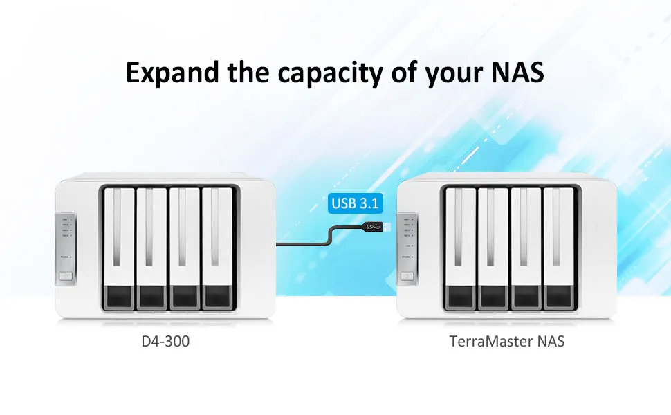 TERRAMASTER D4-300 USB 3.1(Gen1) Type-C Storage External Hard Drive Enclosure Hot Swappable (Diskless)