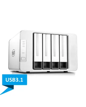 TERRAMASTER D4-300 USB 3.1(Gen1) Type-C Storage External Hard Drive Enclosure Hot Swappable (Diskless)