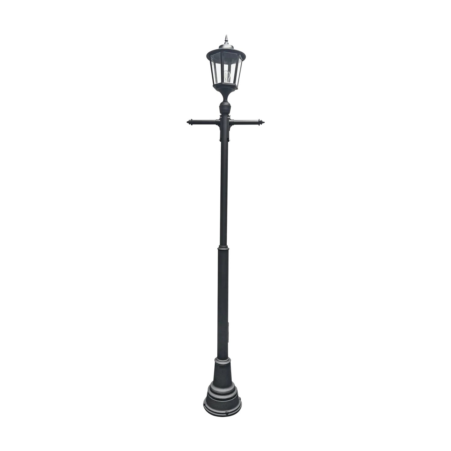 Thandeka 1 Light Black Resin Outdoor Pole with Clear Glass