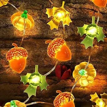 Thanksgiving Pumpkin String Lights, maple pumpkin lights ,halloween Fall Decorations for Home,Fall Thanksgiving  for Indoor/outdoor Decor