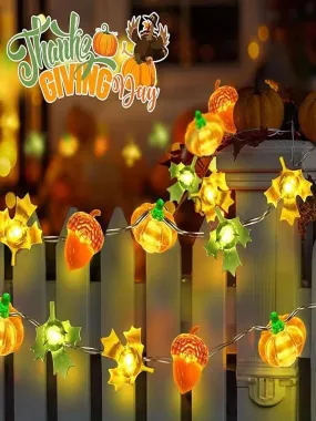 Thanksgiving Pumpkin String Lights, maple pumpkin lights ,halloween Fall Decorations for Home,Fall Thanksgiving  for Indoor/outdoor Decor