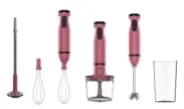 The Better Home FUMATO Electric Hand Blender, Chopper, Frother, Whisker, Processor 600W | 2 Variable Speed Modes, Jar, Stainless Steel Stem & Blades, Splatter Proof | 1 Yr Warranty (Cherry Pink)