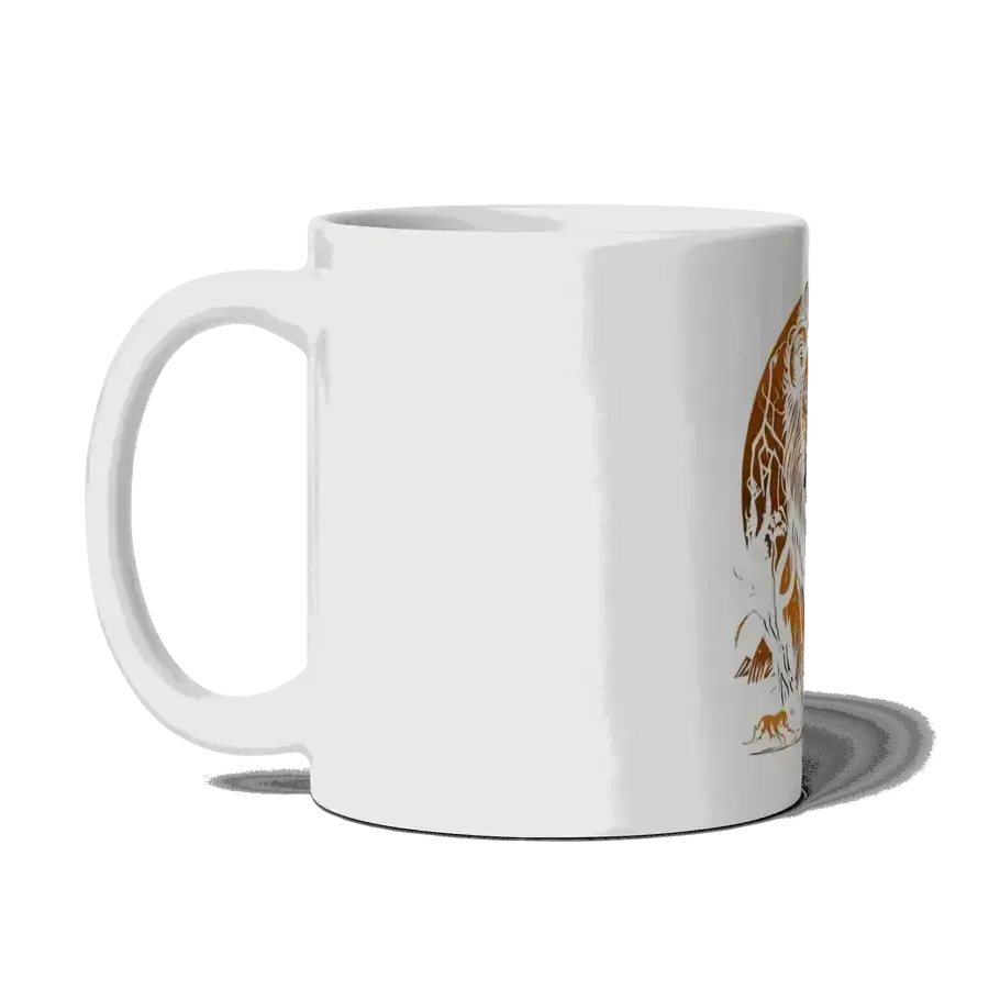 The lion’s roar white mug