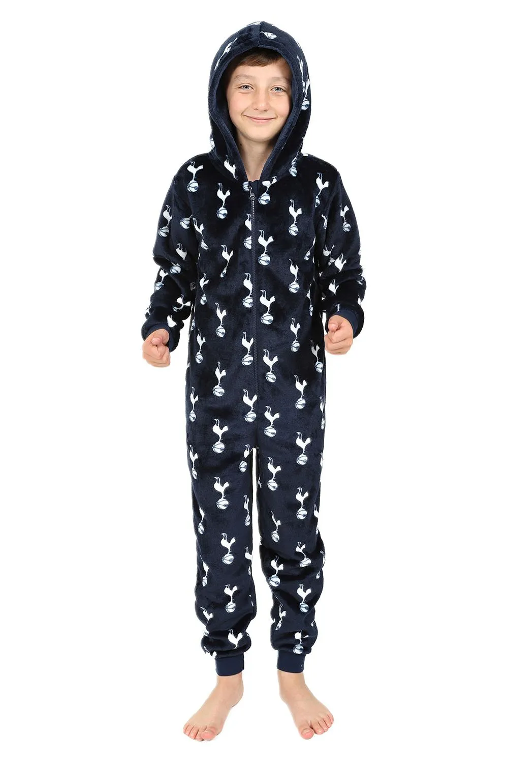 Tottenham Hotspur Football Club Boys Fleece Sleepsuit Kids Spurs All in One