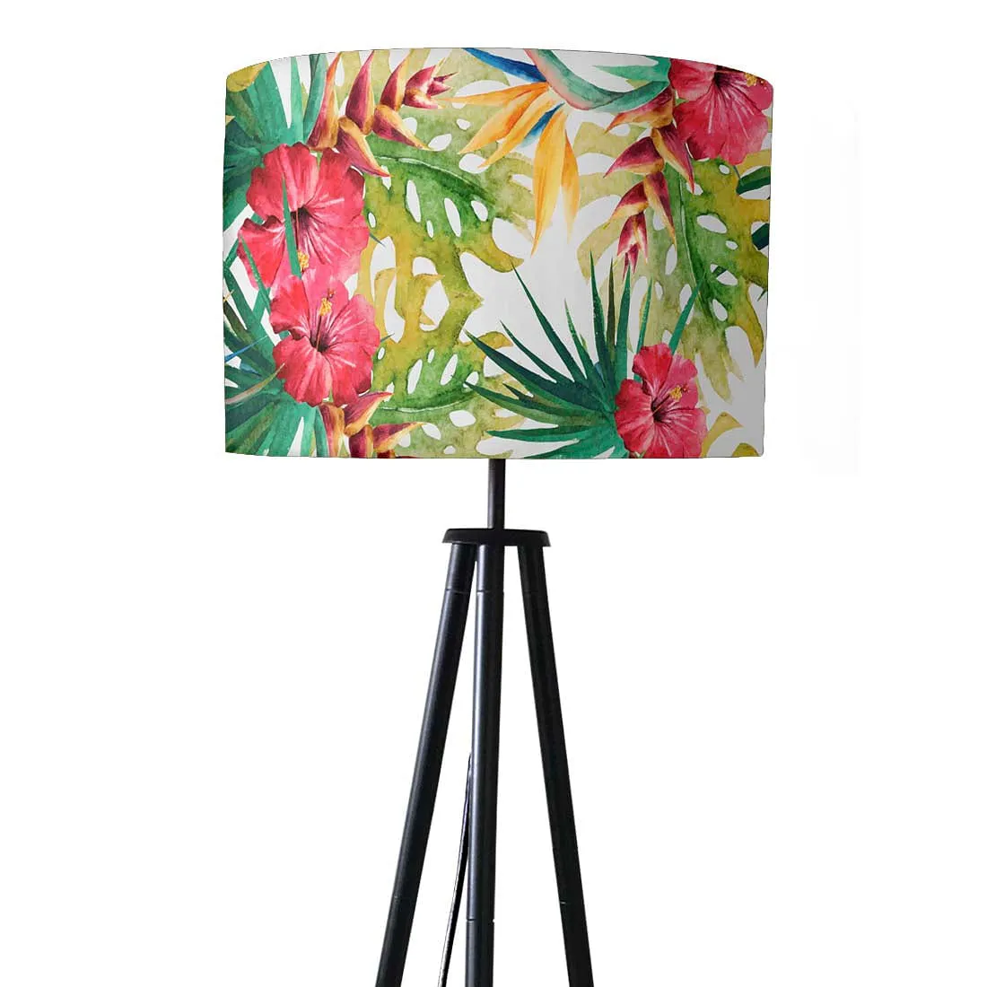 Tripod Standing Floor Lamp -Floral Watercolors