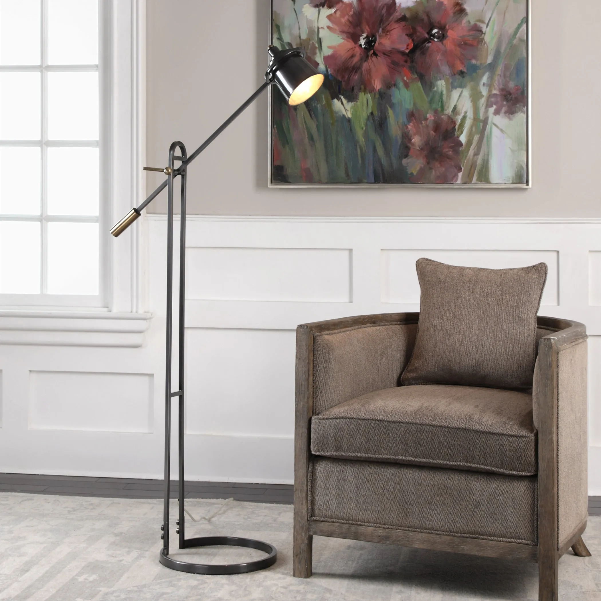 Uttermost Chisum Dark Bronze Floor Lamp