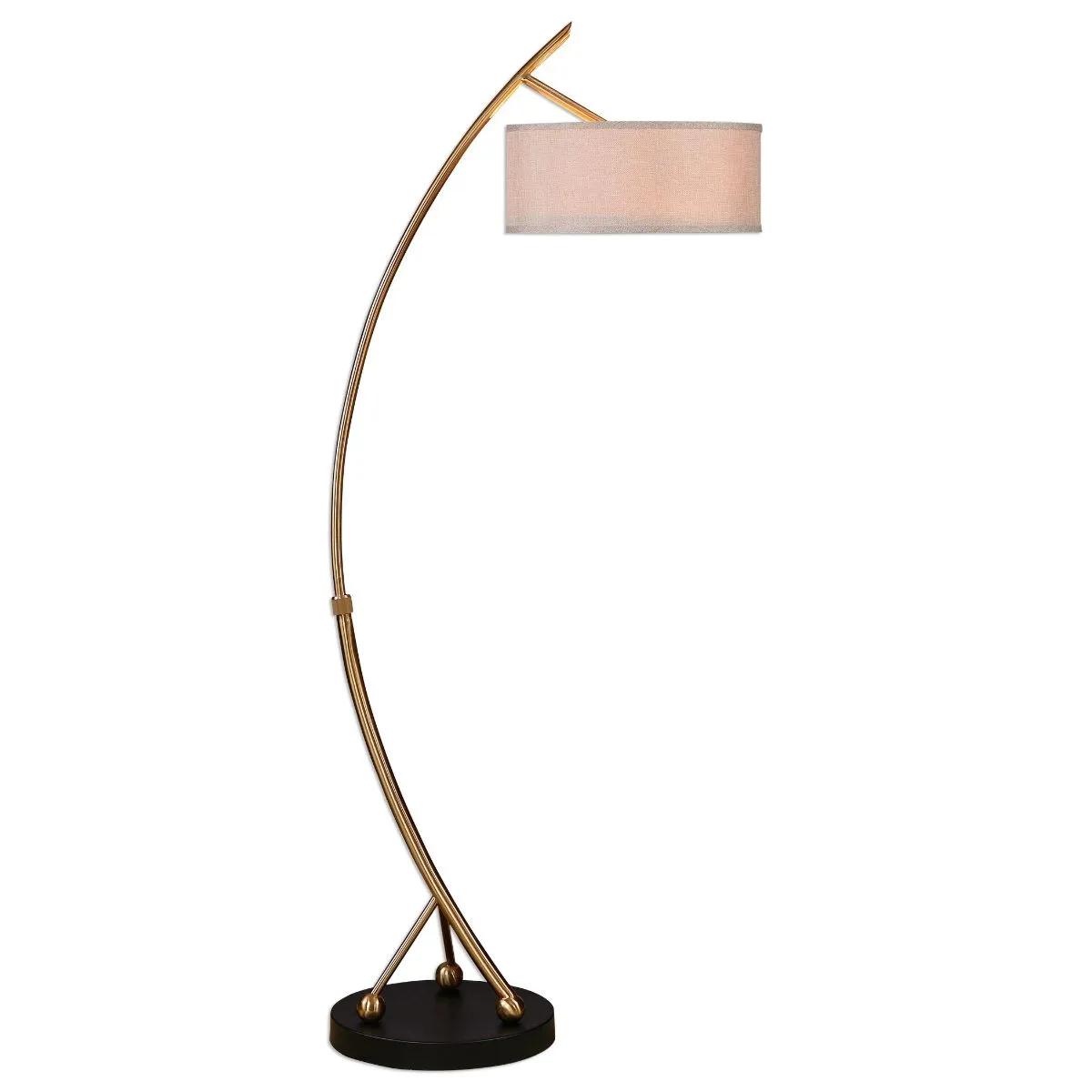 Uttermost Vardar Curved Brass Floor Lamp