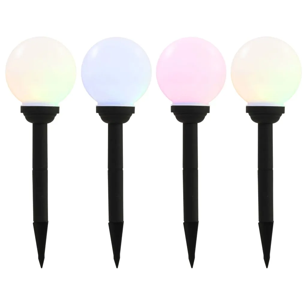 vidaXL Outdoor Solar Lamps 4 pcs LED Spherical 15 cm RGB