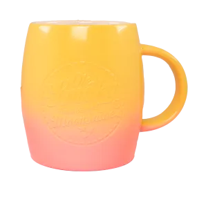 YELLOW AND PINK OMBRE DEEP ETCH MUG