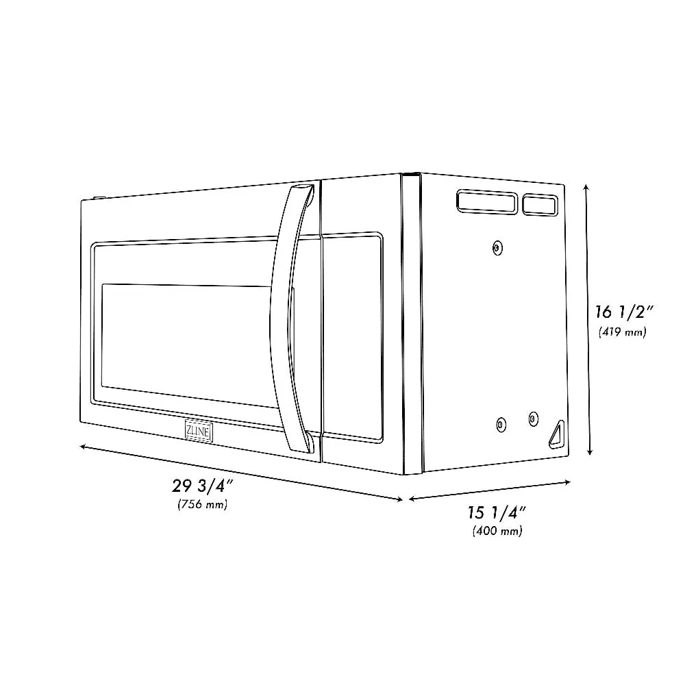 ZLINE 30 in. Stainless Steel Over the Range Convection Microwave Oven with Modern Handle (MWO-OTR-30)